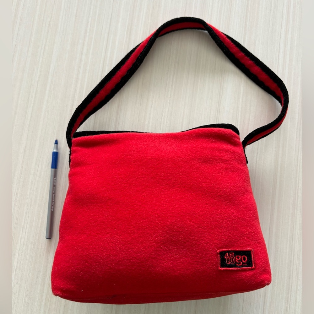 Red Hand Bag with Black Trim